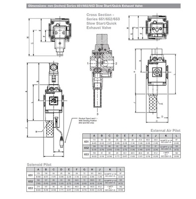 8652A6S830111F1 NUMATICS/AVENTICS SOLENOID SLOW START QUICK EXHAUST VALVE<BR>652 SERIES 3/2, 3/8" NPT, 24VDC, MUFFLER, 3 PIN M12, NO GAUGE PORT